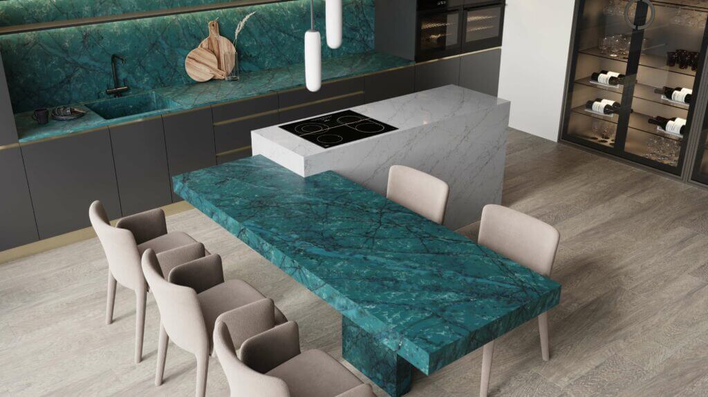 Cristallo-Verde-quartz-surfaces Which surface is right for you? Marble, Quartz, Granite, or UCS?